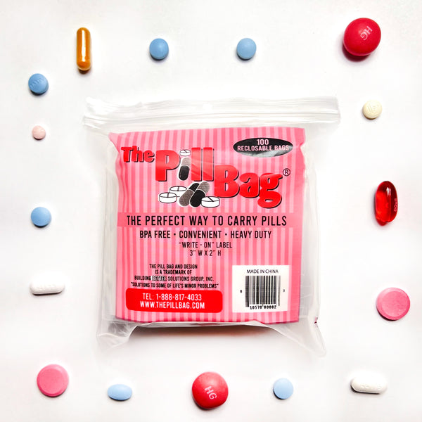 The Pill Bag | 300 Count (3 Packs of 100) |  Reusable |  Small Plastic Bag  |  Heavy Duty | Travel |  Organize |  Clean