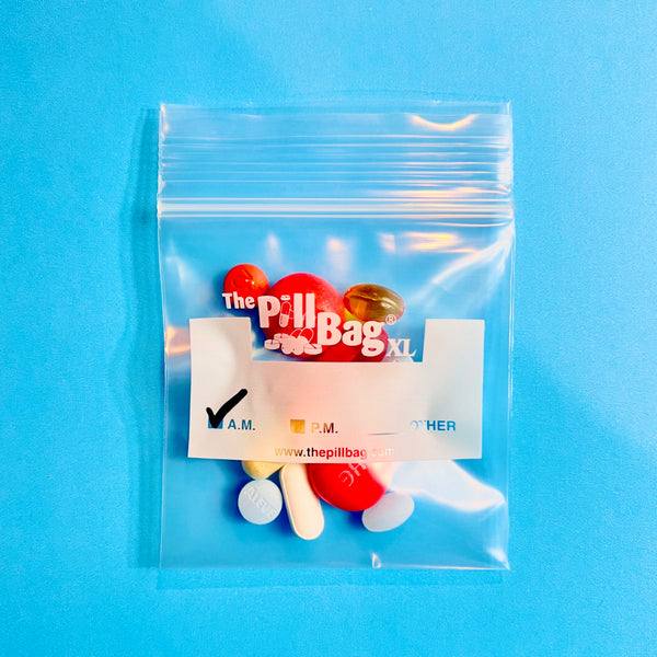 The Pill Bag XL, 200 Count (4 Packs of 50), Reusable